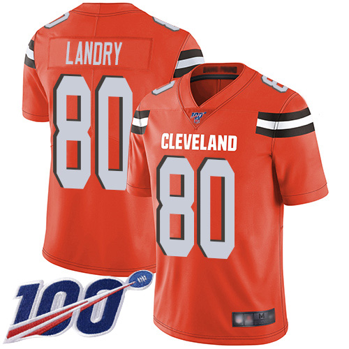 Cleveland Browns Jarvis Landry Men Orange Limited Jersey #80 NFL Football Alternate 100th Season Vapor Untouchable->cleveland browns->NFL Jersey